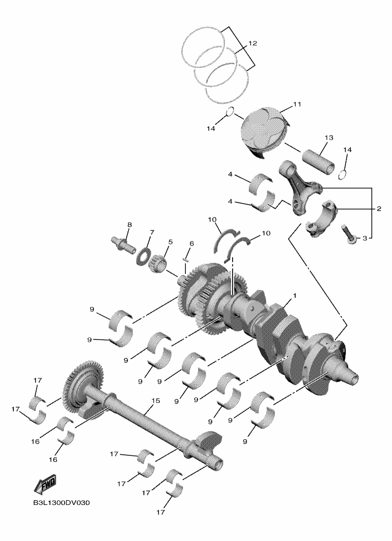Yamaha YZF-R1 RN65 Crankshaft & Piston OEM Parts | Tenkateracingproducts.com