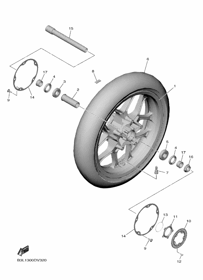 Yamaha YZF-R1 RN65 Front Wheel OEM Parts | Tenkateracingproducts.com